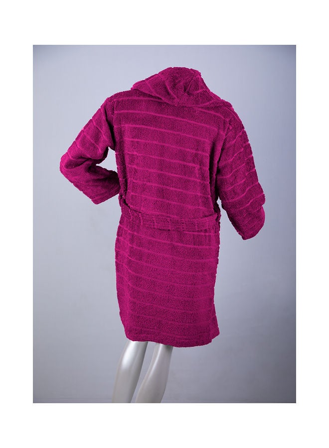 SANA - Egyptian Cotton Hooded Bath Robe For 16 Years Fuchsia 94cm - Image 1