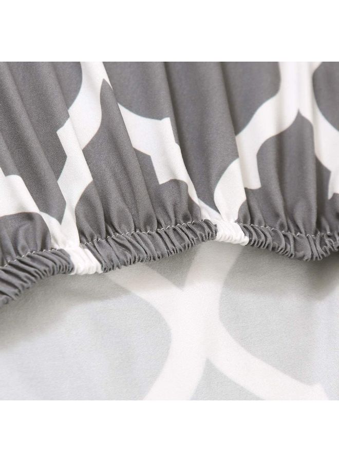 XiuWoo High Back Stretchable Chair Cover Grey/White ‎34.4x21.8x5.6cm  - Image 2