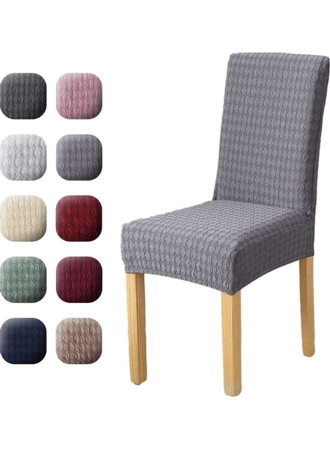 XiuWoo 6-Piece High Back Stretchable Chair Cover Grey ‎34x30x11cm  - Image 1