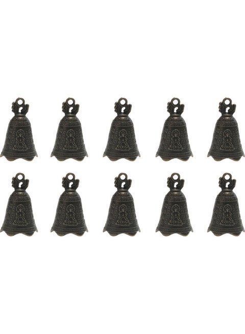 10-Piece Dragon Bell Wind Chimes Black 3.7x2.3cm