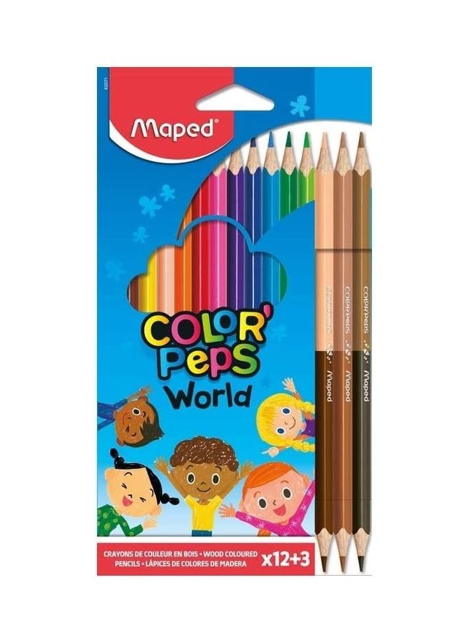 Maped 15-Piece Dual Colour Pencils Multicolour - Image 1