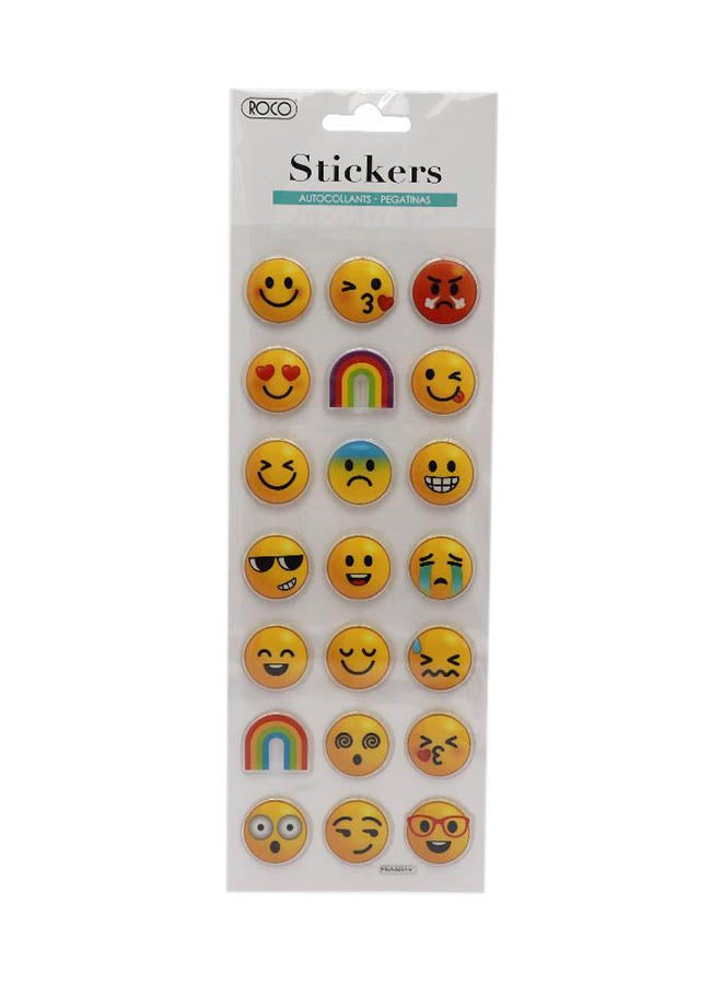 روكو طقم ملصقات بتصميم رموز تعبيرية مكون من 21 قطعة - Image 1
