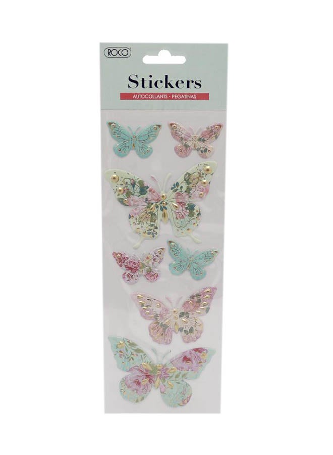 روكو ملصقات على شكل فراشات بألوان باستيل - Image 1