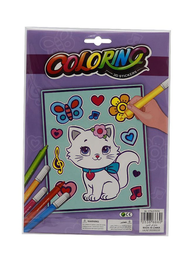 روكو ملصق بارز على شكل قطة للتلوين - Image 2