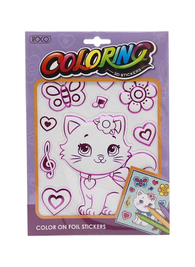 روكو ملصق بارز على شكل قطة للتلوين - Image 1