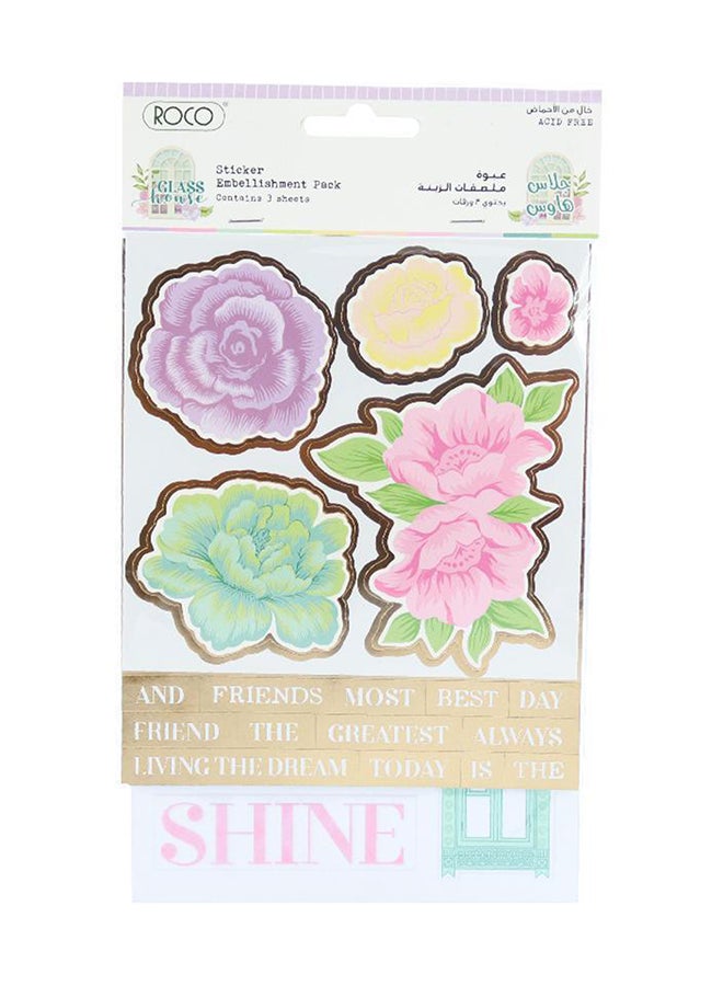 ROCO Glass House Floral Assorted Colour Sticker - Image 1