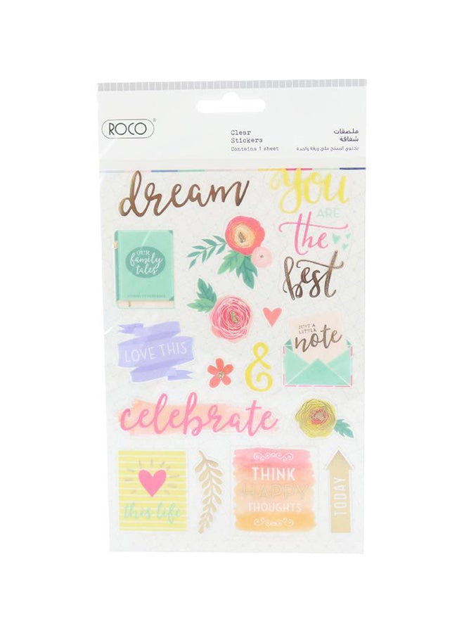 ROCO Foil Floral Assorted Colour Sticker - Image 1