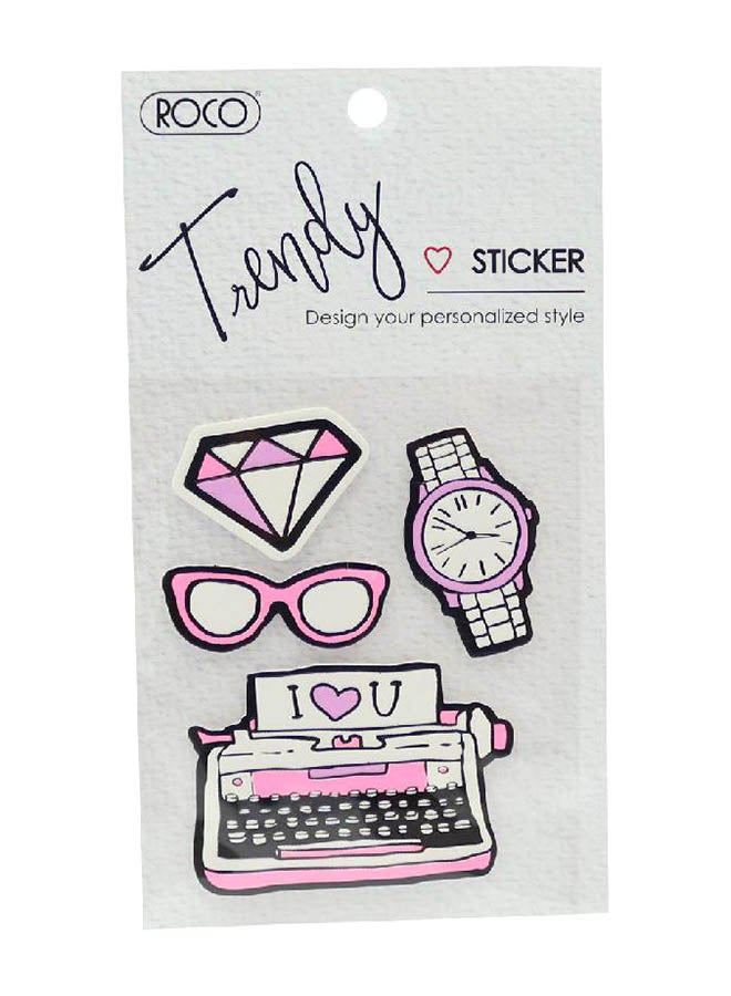 روكو ملصق تريندي بتصميم آلة كاتبة وحروف - Image 1