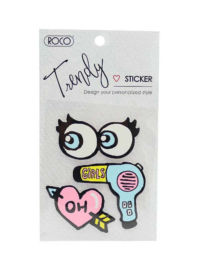 روكو ملصق تريندي بتصميم مجفف شعر مكتوب عليه "Girls" - Image 1