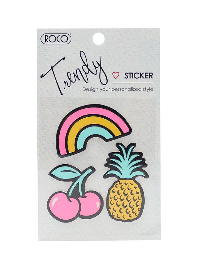 روكو ملصقات تريندي بتصميم أناناس وقوس قزح - Image 1
