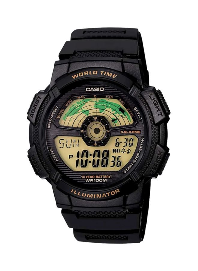 CASIO Men's Water Resistant Resin Digital Watch AE 1100W - 1B - Image 1