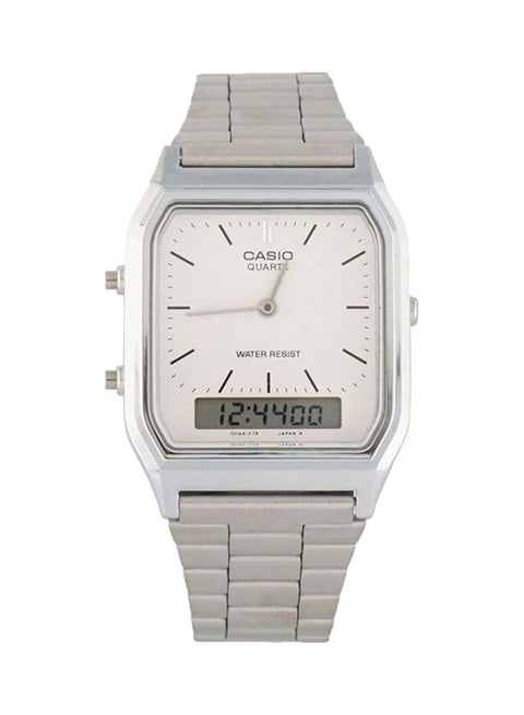 Men's Vintage Water Resistant Analog & Digital Watch AQ-230A-7D - 39 mm - Silver
