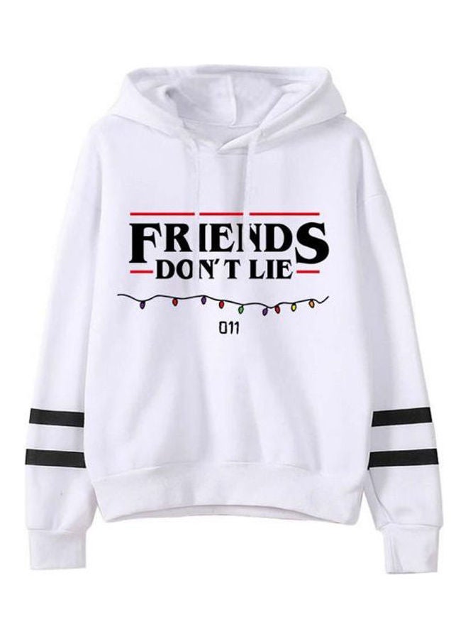 Round Neck Hoodies For Unisex White 