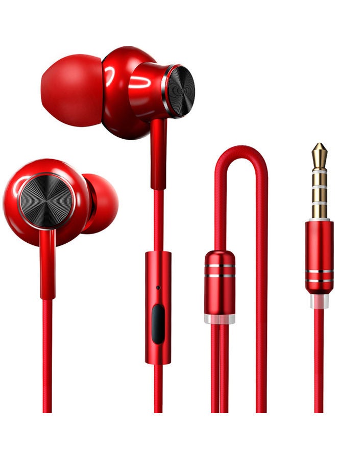 Noise Reduction Wired Sport Headset Red - Image 1