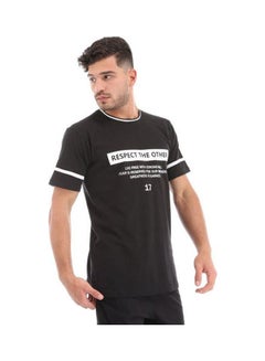 Men'S Pajama Set  T-Shirt Round Neck And Short Black