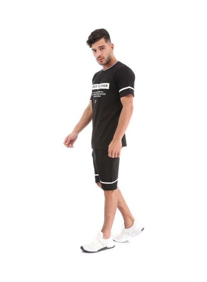 Caesar - Men'S Pajama Set  T-Shirt Round Neck And Short Black - Image 1