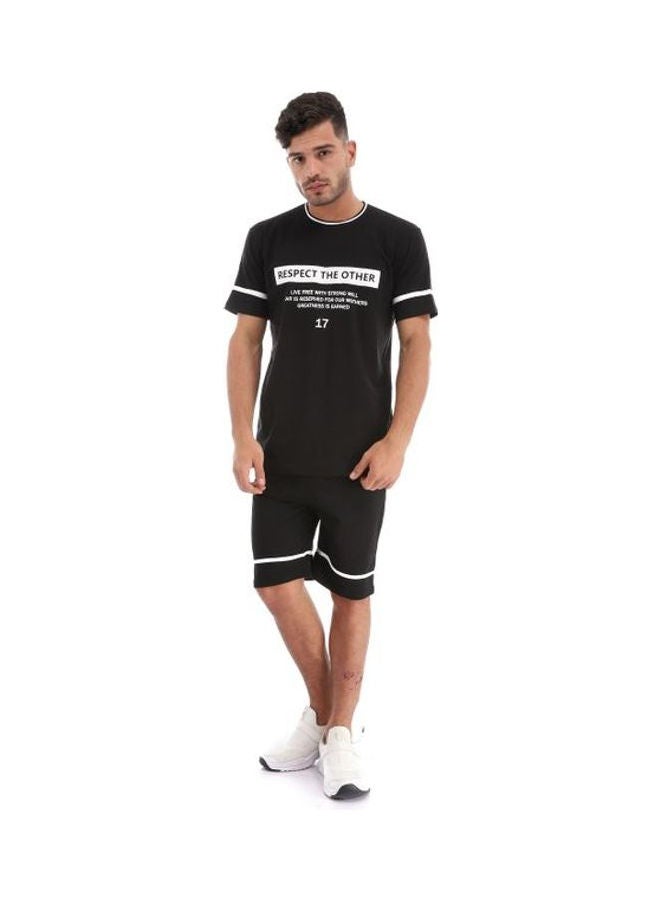 Caesar - Men'S Pajama Set  T-Shirt Round Neck And Short Black - Image 1