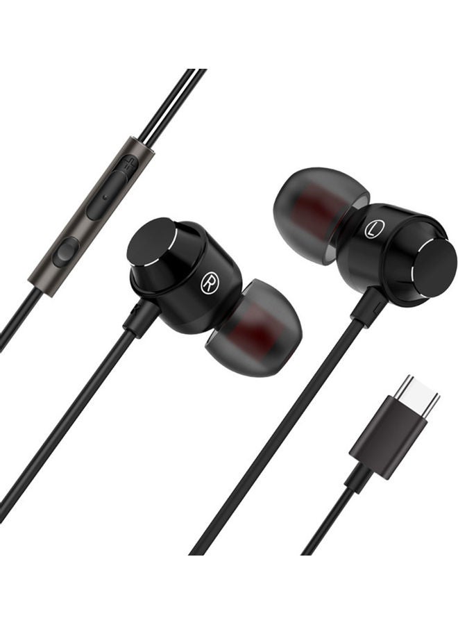 Generic Type-C Wired Sport Headset Black  - Image 1