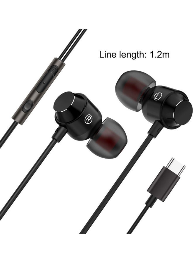 Generic Type-C Wired Sport Headset Black  - Image 2