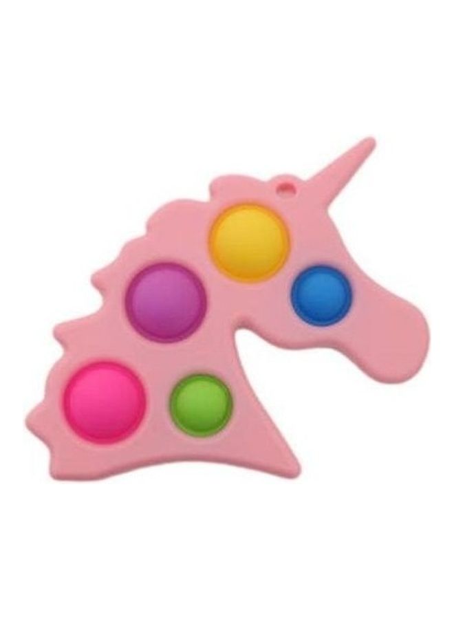 Pop Fidget Toy Bubble Key Chain Sensory Toy Stress Relief - Unicorn 5 Bubble (Pink)