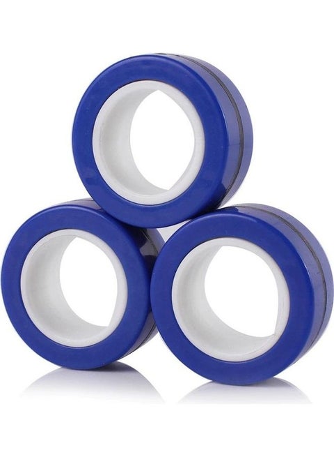 Magnetic Rings Finger Spinner Fidget - Blue