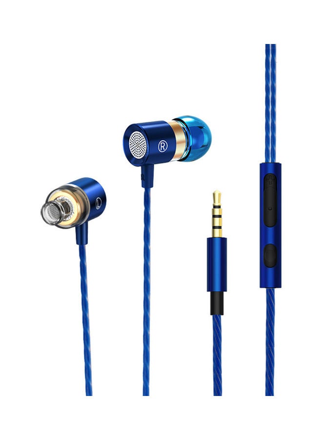 High Fidelity Metal Mega Bass Earphone Blue