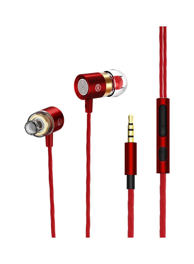 High Fidelity Metal Mega Bass Earphone Red