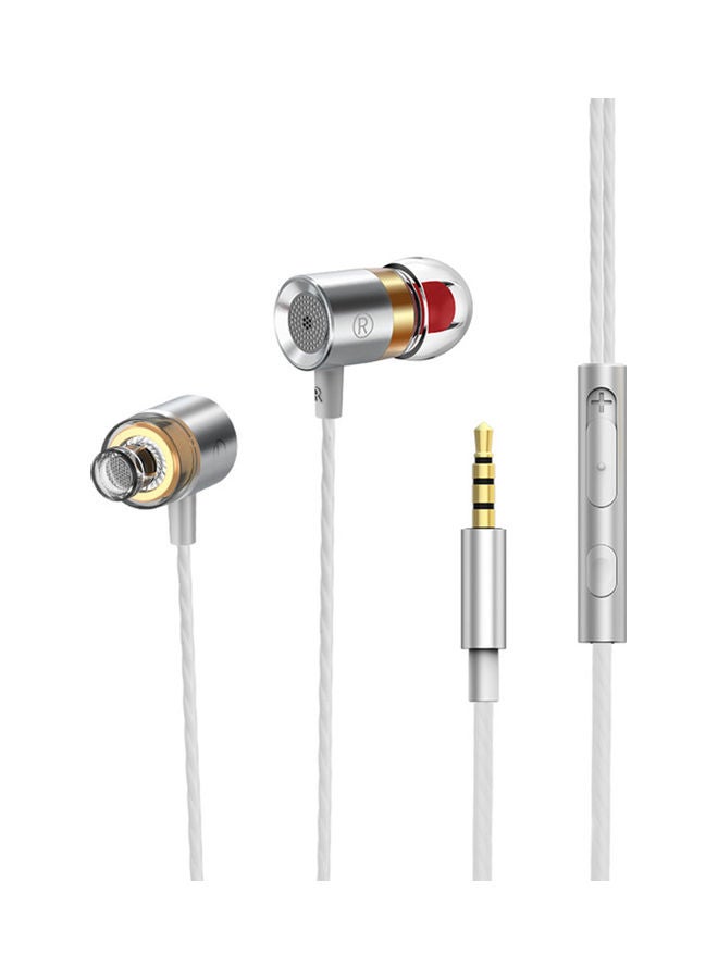 High Fidelity Metal Mega Bass Earphone White - Image 1