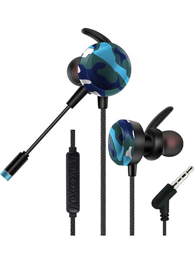 Noise Reduction Retractable Dynamic Earphone Blue