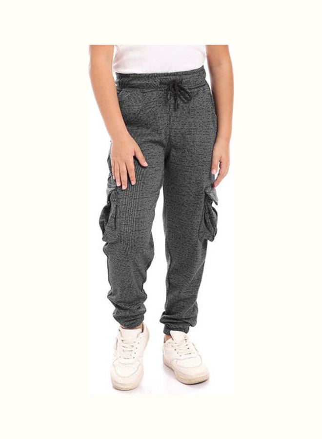 Caesar Detailed Casual Sweatpants Baggy Unisex Child Black-Grey  - Image 1