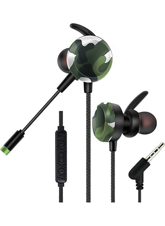 Noise Reduction Retractable Dynamic Earphone Green