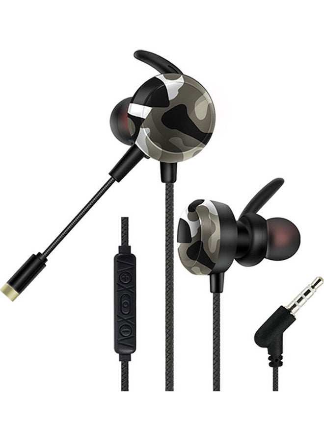 Noise Reduction Retractable Dynamic Earphone Grey