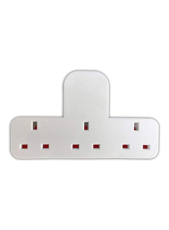 Datazone DZ-7012 Three Way Socket Adapter White 22cm  - Image 1