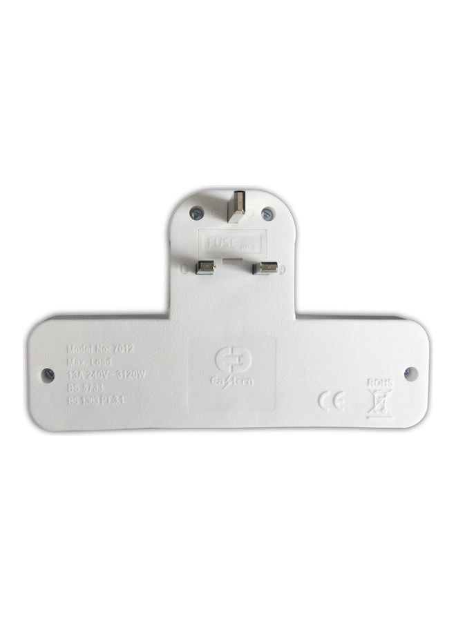 Datazone DZ-7012 Three Way Socket Adapter White 22cm  - Image 3