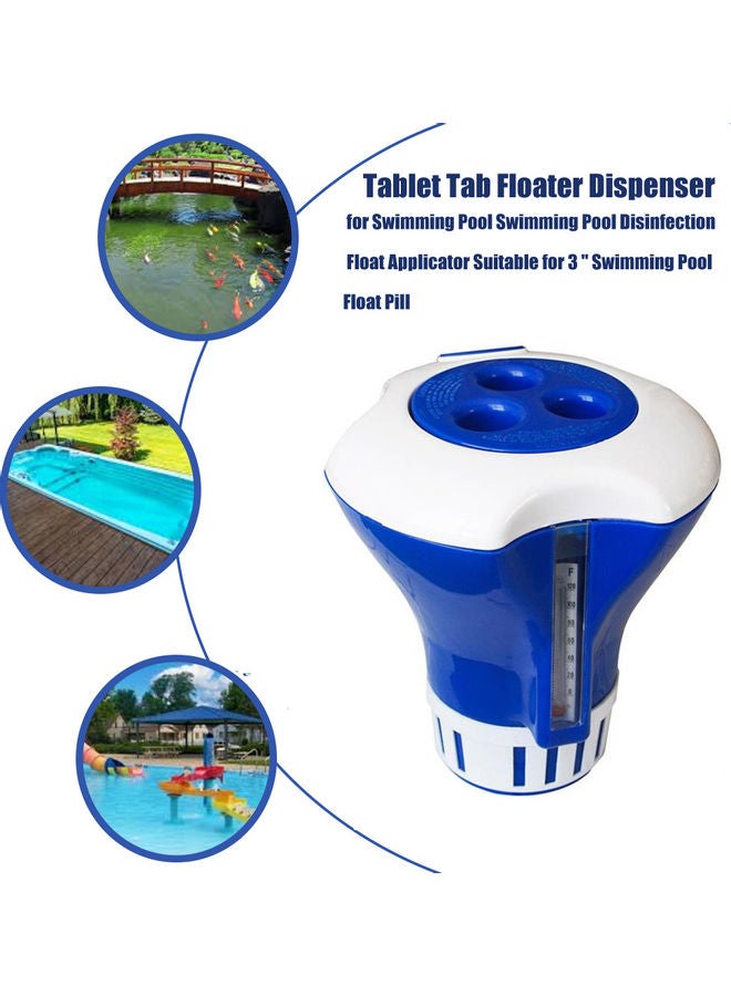 كيه كيه مون موزع عائم لأقراص تطهير أحواض السباحة أزرق/ أبيض - Image 5