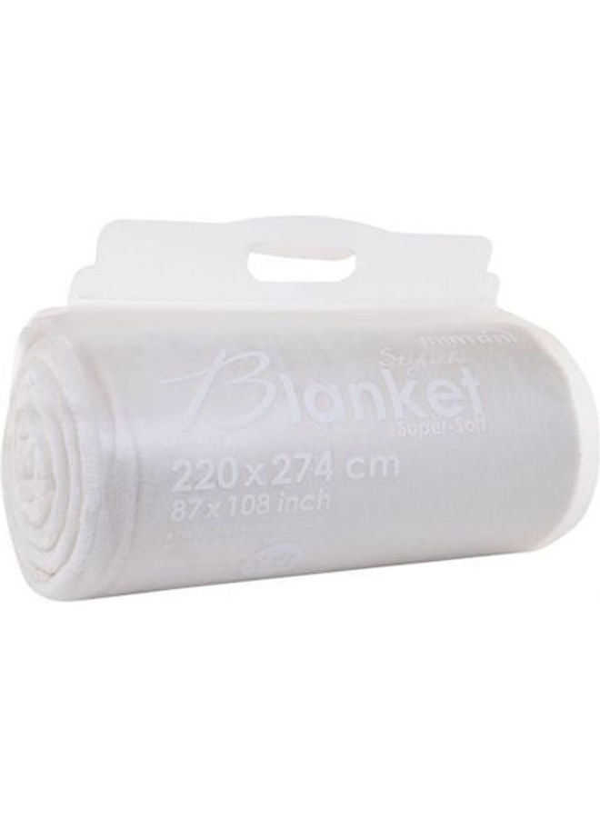 منترا بطانية مصنوعة من نسيج ناعم مايكروفايبر كريمي 220X274سم - Image 1