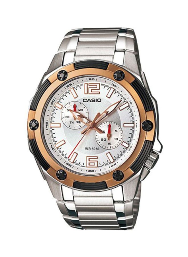 كاسيو ساعة يد كرونوجراف بسوار الستانلس ستيل طراز MTP-1326D-7A للرجال - Image 1