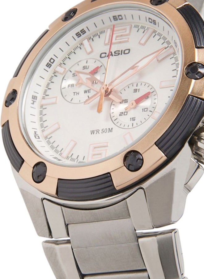 كاسيو ساعة يد كرونوجراف بسوار الستانلس ستيل طراز MTP-1326D-7A للرجال - Image 5