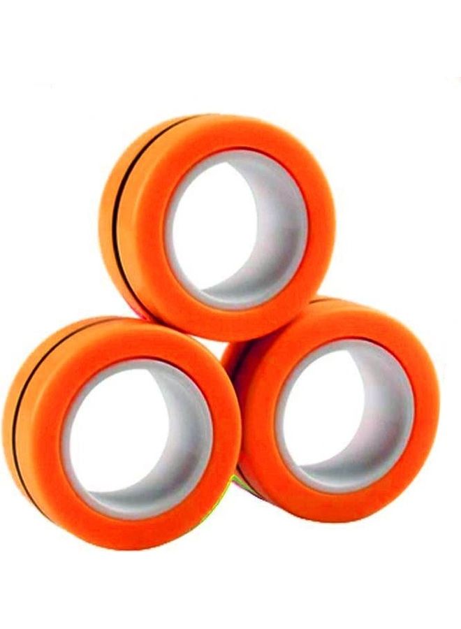 Magnetic Rings Finger Spinner Fidget - Orange  - Image 1