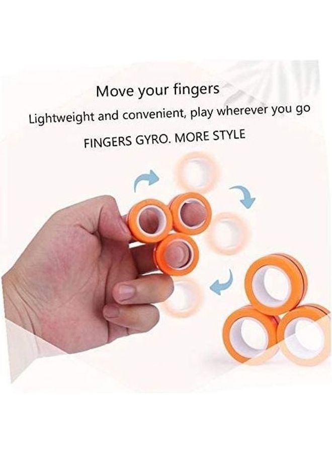 Magnetic Rings Finger Spinner Fidget - Orange  - Image 2
