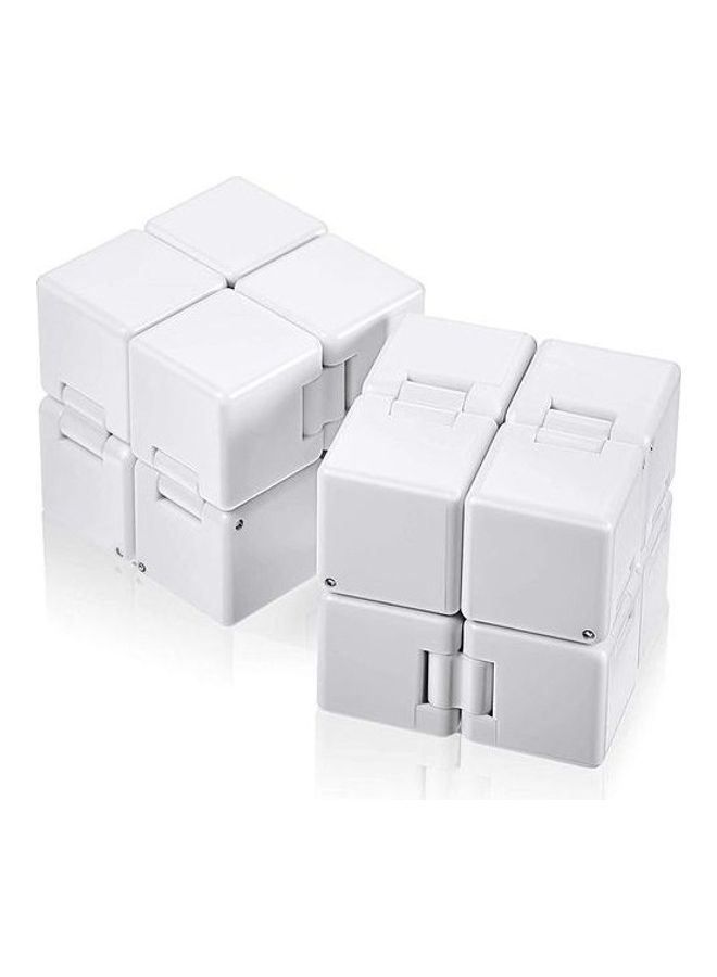 2-Piece Infinity Cube Fidget Desk Toy for Stress Relief White 