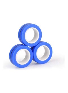 3-Piece Magnetic Rings Spinner Fidget Toy Blue