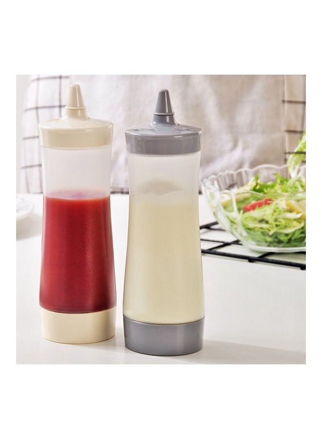 Squeeze Bottle Clear/Beige 19.5x6cm  - Image 3