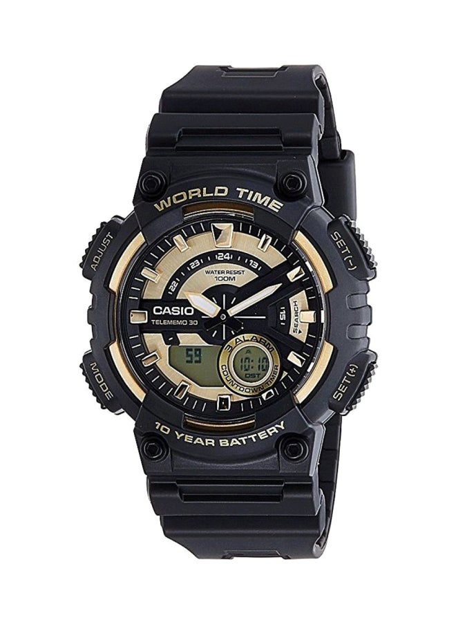 CASIO Men's Rubber Analog & Digital Wrist Watch AEQ-110BW-9AVEF - 47 mm - Black - Image 1