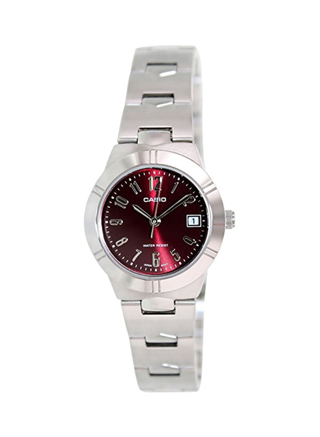 كاسيو ساعة يد بعقارب مقاومة للماء طراز LTP-1241D-4A2 - مقاس 33 مم - لون فضي للنساء - Image 1