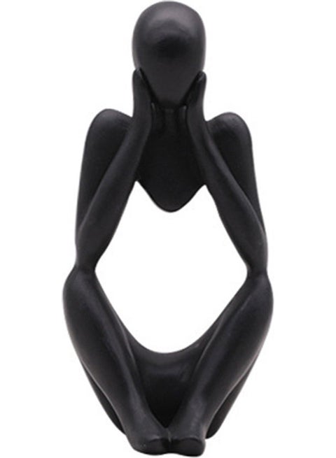 Hollow Thinker Sculpture Home Decor Accent Black