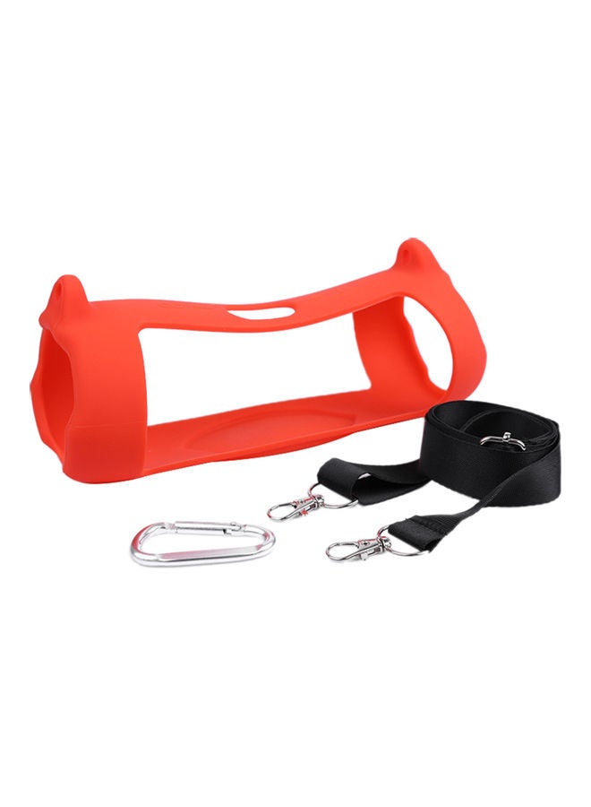 Bluetooth Speaker Protective Pouch With Buckle For JBL Charge5 Red  - Image 1