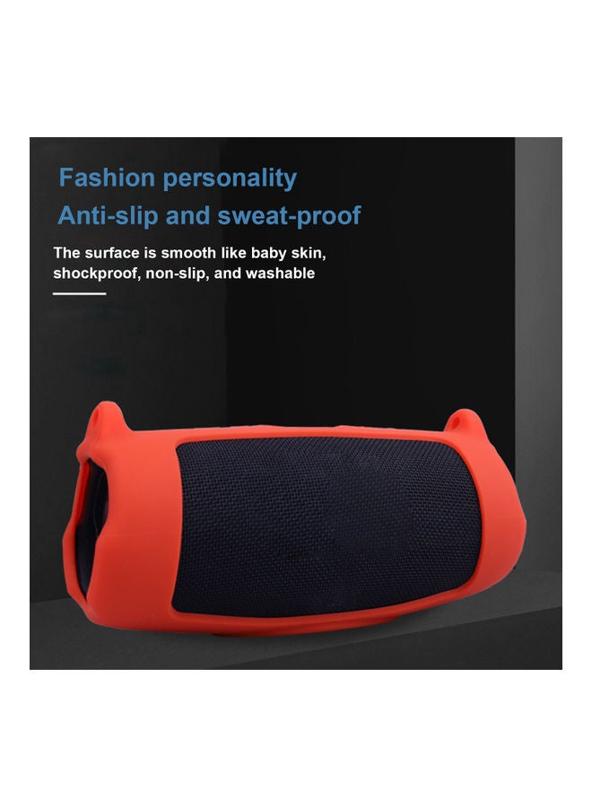 Bluetooth Speaker Protective Pouch With Buckle For JBL Charge5 Red  - Image 4