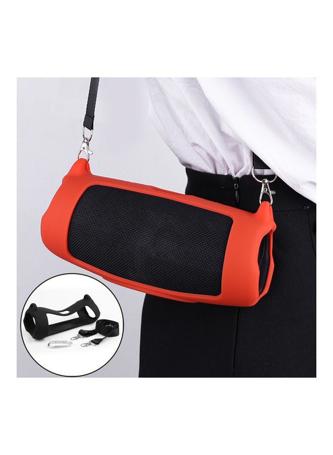 Bluetooth Speaker Protective Pouch With Buckle For JBL Charge5 Red  - Image 5