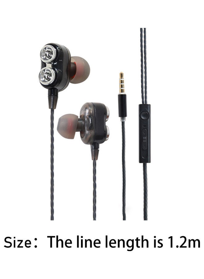 Quad-core Noise Reduction Wired Headphone Grey